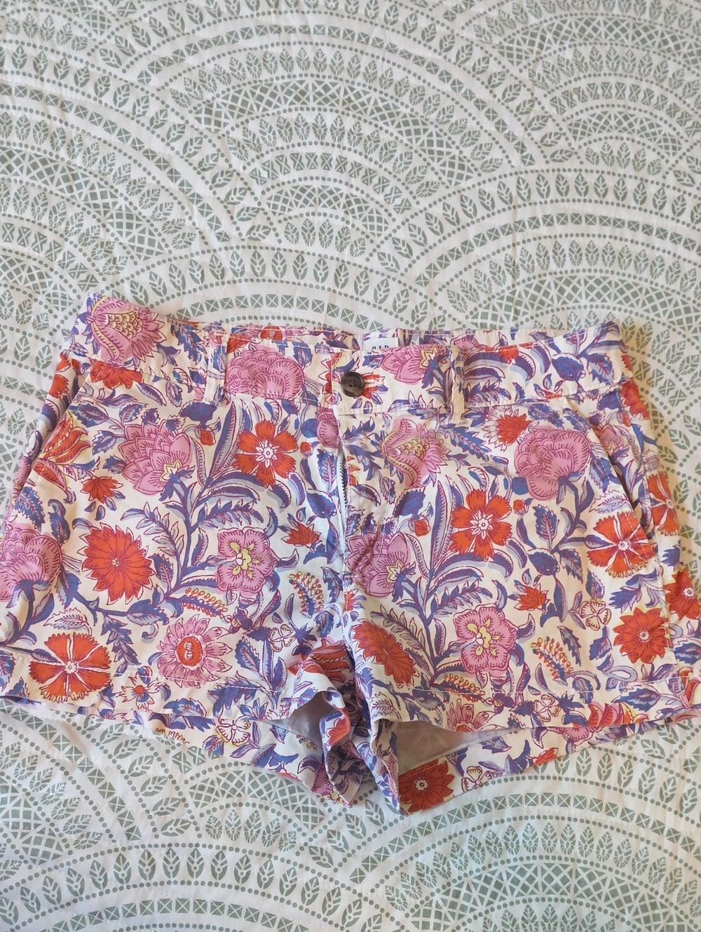 GAP Floral Jean Shorts in Pink, Purple & Orange